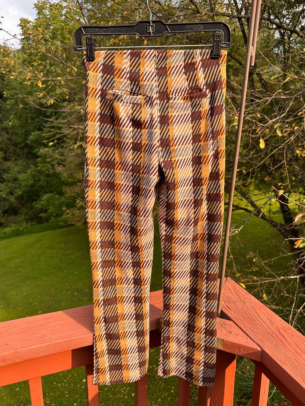 Free People Clean Crop Flare Retro Plaid - Picture 2 of 5